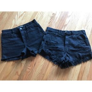 Lot of 2 Abercrombie black high rise waist shorts